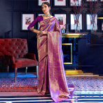 Purple Woven Design Kanjeevaram Silk Saree