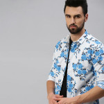 White Printed Casual Shirt