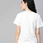 Women White Cotton Pure Cotton T-shirt