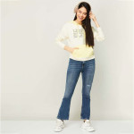 Women Solid Bootcut Dark Jeans