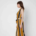 Brown & Black Striped Basic Jumpsuit