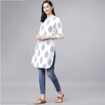 White & Blue Printed Tunic