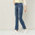 Women Solid Bootcut Dark Jeans