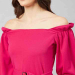 Women Fuchsia Pink Solid Jumpsuit