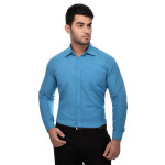 Blue Solid Casual Shirt