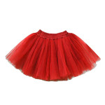 Girls Red Flared Mini Tutu Skirt