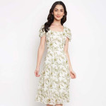 Women Botanical Print A-line Dress
