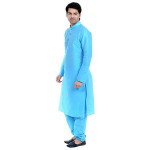 Men's Cream Cotton Silk Blend Kurta and Pyjama Set