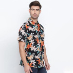 Black Floral Printed Casual Shirt