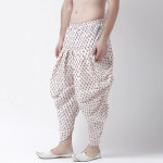 Men Off-White & Red Printed Dhoti