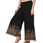 Women's Relaxed Fit Cotton and Crush Palazzo