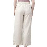 Offwhite Rayon Flex Solid Wide Leg Palazzo