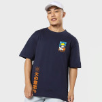 Men Blue Printed Loose T-shirt