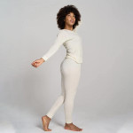 Womens 100% Merino Wool Base Layer Set, Light/Mid Weight, Activewear Thermal Underwear Top & Bottom L58&L91