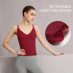 Women's Fit Camisole with Built in Bra - Spaghetti Straps Camis Tank