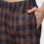 Men Orange & Blue Checked Night suit