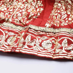 Red Printed Flared Maxi Skirt