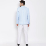 Blue Solid Single Breasted Suit