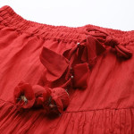 Red Printed Flared Maxi Skirt